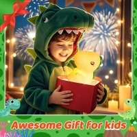 One Fire Dinosaur Night Light for Kids, 16 Color Changing Kids Night Light, Silicone Dinosaur Room Decor for Boys Night Light, Portable Battery Baby Night Light Dinosaur Lamp, Cute Lamp Dinosaur Gifts