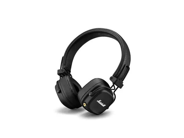 Major IV Wireless On-Ear Headphones with 80+ Hours of Playtime, Multi-Dimensional Control Knob, Wireless Charging- Black
