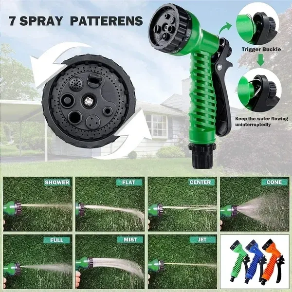 GNOLY Expandable Magic Hose Pipe, 15 Meter Garden Hose for Car Washing Retractable Garden Watering Hose Pipe with Gun