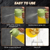 2 In 1 Olive Oil Dispenser & Oil Sprayer, 550 ml Glass Oil Vinegar Bottle, Multi-Colour (Pack of 1)