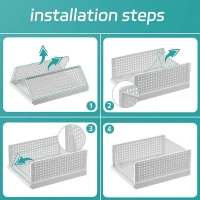 VERAT 1 PCS Plastic Foldable & Stackable Organizers Rack | Drawer Shelf Storage Container for Home Wardrobe & Cupboard Large White