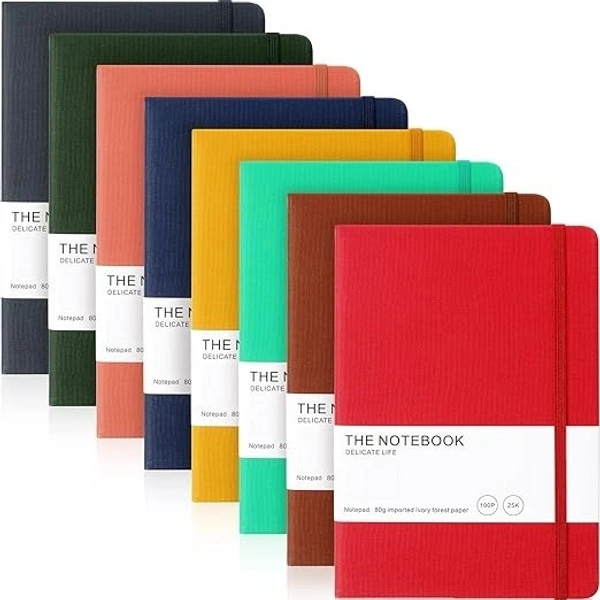 A5 Diary Inch Journal Smooth PU Leather Grid Notebook with Thick Paper