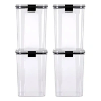 Haven&Hearth Airtight Kitchen Storage Container Set with Lock, 1100ml Square Plastic Jars, BPA-Free, Unbreakable Pantry Organizers for Dry Food, Snacks & Spices – Stackable, Transparent, Set of 6