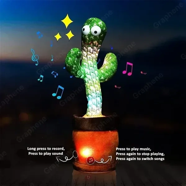 Wembley Toys Talking Cactus for Kids Dancing Cactus Toys Can Sing Wriggle & Singing Recording Repeat What You Say Funny Education Toys Playing Home Decor Items for Kids,Green