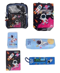 Clear Bag Stationery Kit | Combination of 12 Stationery Items | Travel Friendly Back Pack Bag | Ideal for Kids Gifting