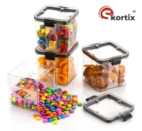 GOLWYN Air Tight Containers For Kitchen Storage Set, Fridge Storage Boxes, Kitchen Containers Set (700 Ml Set Of 4)(Plastic), Transparent