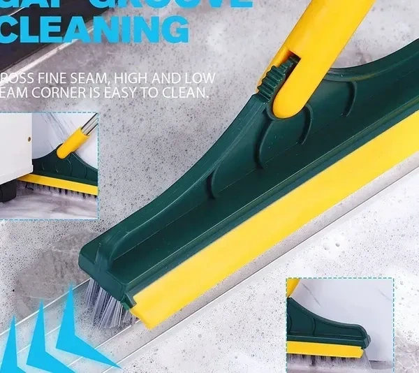 FIGMENT 2 in 1 Bathroom Cleaning Brush with Wiper Tiles Cleaning Brush Floor Scrub Bathroom Brush with Long Handle 120° Rotate Bathroom Floor Cleaning Brush Home Kitchen Bathroom Cleaning Accessories