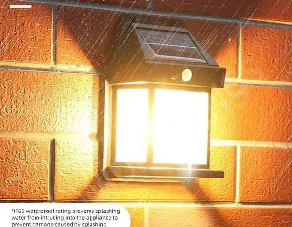 GIGAWATTS Solar Wall Lights Outdoor Motion Sensor Auto Chargeable Exterior LED Sconce Front Porch Security Lamps waterproof for Patio Garden (Pack of 1, Warm Yellow)