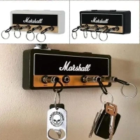 Nyrwana Delivering Smiles In Inida Metal Wall Mounted Key Holder Hooks, 4Pcs Amp Keychains Home Storage Organization Keychain Guitar Plug Hanger (Black)