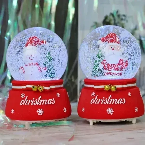 NYRWANA Christmas Lights, Christmas Decorations, Christmas Gifts, Crystal Ball Night Light, Santa Claus Toys, Christmas Gifts for Women, Resin Crafts Snowflake Ball Santa Claus Statue