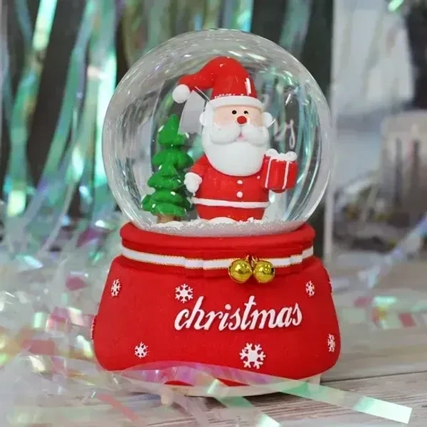 NYRWANA Christmas Lights, Christmas Decorations, Christmas Gifts, Crystal Ball Night Light, Santa Claus Toys, Christmas Gifts for Women, Resin Crafts Snowflake Ball Santa Claus Statue