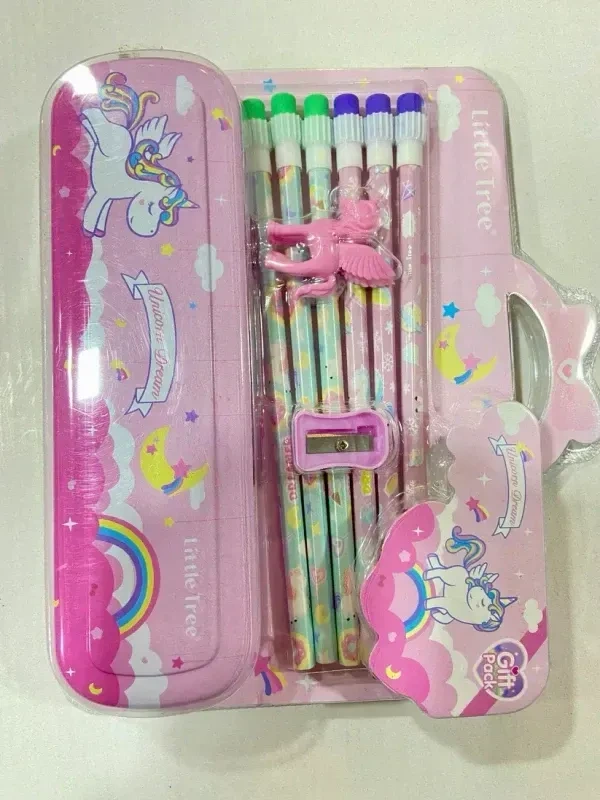 TEMSON Stationary Set for Kids, Cartoon Theme Stationary Kit for Boys, Pencil Set for Kids, Eraser Set for Kids, - Stationary Kit Set for Boys/Birthday Gifts for Kids (GP 8001-E) (Space)