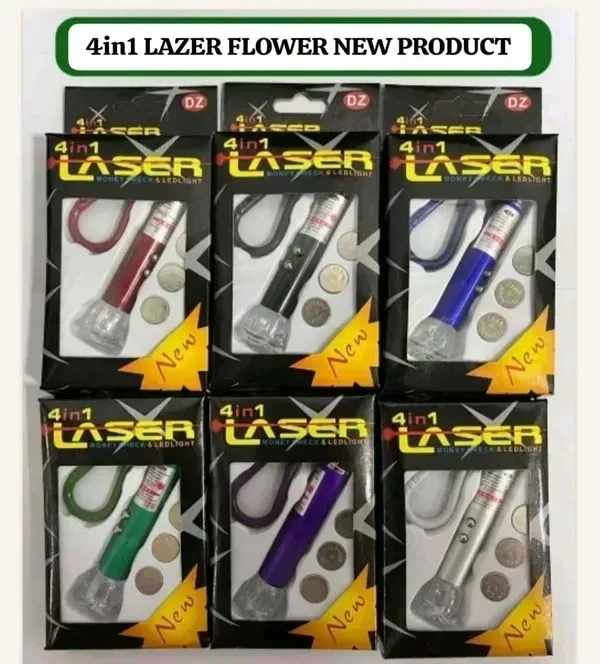 NIVEEKA 4 in 1 Laser Pointer | Torch Led Lights with Hook | Multicolor
