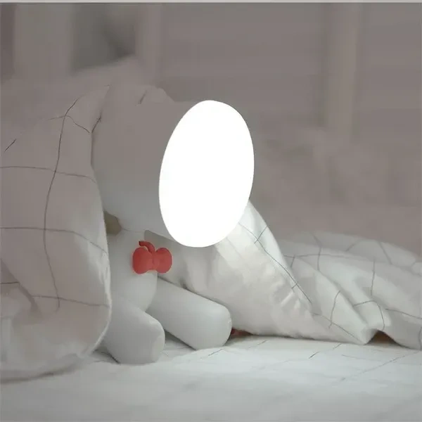 Smartsters Rechargeable Cordless Led Night Light for Kids | Bed and Table Lamp | 2 Brightness Level | Toggle Switch on Tail | Woof Woof | Frosty White