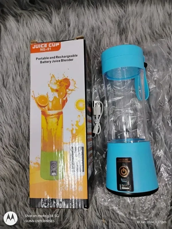 Farberware 6 Blades Rechargeable Portable Electric USB Juice Maker Machine,Blender for Smoothie&Juices,Juicer Bottle Blender,Grinder Mixer,Fruit Juicer for All Fruits&Vegetables Juicer (Multi Colour)
