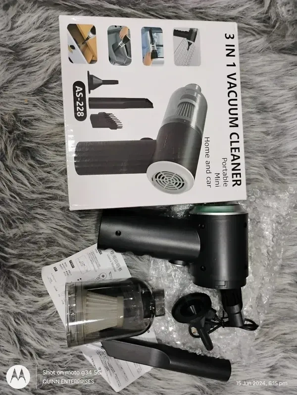 SHAYONAM 3IN1 Portable Car Vacuum Cleaner with Blower | USB Rechargeable Wireless Handheld Car Vacuum Cleaner Traveling,Portable,Rechargeable (Vacuum with Blower)/*-