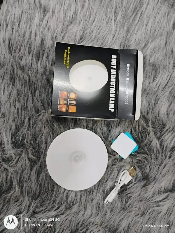Chillyfit Motion Sensor Light Home (Pack Of 4) With Usb Charging Wireless Self Adhesive Led Body Induction Lamp Sensor Light Wardrobe Lights With Sensor Night Light Cupboard Stairs, 8.6 Cm, White