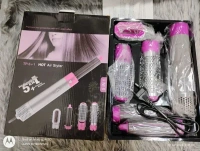 5 in 1 Hot Air Styler Hair Dryer Comb Multifunctional Styling Tool for Curly Hair Machine for Straightening Curling Drying Combing Scalp Massage Styling (Multicolor Pack of 1)