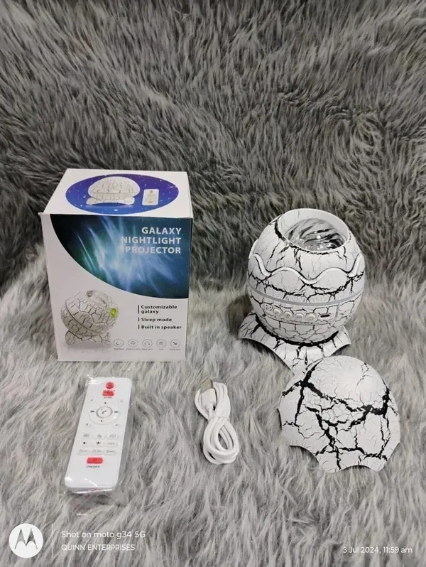 ELEPHANTBOAT® 2 in 1 Star Projector Light Music Speaker Creative Dinosaur Egg Galaxy Star Projector Bluetooth Starry Light with Preset White Noise Galaxy Star Projector, Support Timer & Remote Control