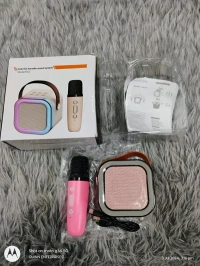 MOUSIKI K12 Kids Karaoke Microphone Speaker Machine Bluetooth-Compatible Wireless Karaoke Mic Speaker with RGB LED Light Girls Boys Gift(Multi Color) (New_K12_Spkr)
