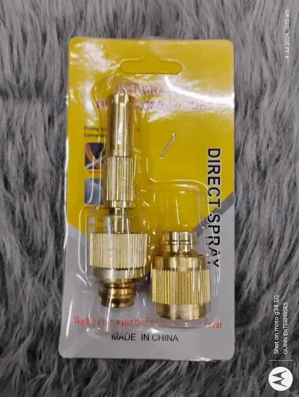 Rewup Pressure Water Spray Gun Nozzle Car Bike Washing Nozzle Water Pressure Booster Brass Nozzle Suitable For 1/2 Nozzles Hose Pipe Clean Shave Car/- (Golden)