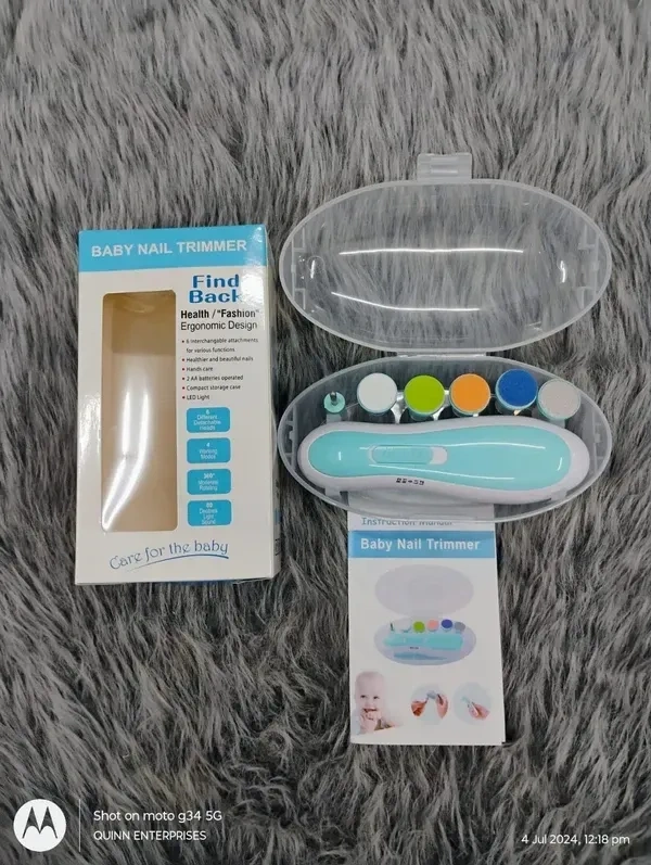 Electric Nail Trimmer For Baby, Baby Nail Trimmer, Baby Nail Cutter, Nail Trimmer For New Born Baby, Kids Nail Cutter With Light (Multi Colour), 1 Set