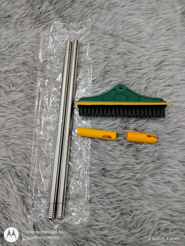 FIGMENT 2 in 1 Bathroom Cleaning Brush with Wiper Tiles Cleaning Brush Floor Scrub Bathroom Brush with Long Handle 120° Rotate Bathroom Floor Cleaning Brush Home Kitchen Bathroom Cleaning Accessories