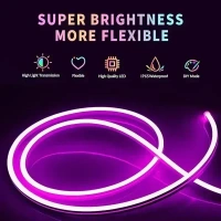 Gesto 5 Meter Smart Neon Strip Lights with Adaptor – Remote and Mobile App Controlled,Music Sync RGB Lights with Alexa,Google | Multicolor LED Lights for Home Decoration,Diwali Decoration,PC,Gaming