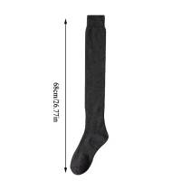 HELIMIX Wool Warm Thigh High Socks Extra Long Cotton Women Socks Thigh High Socks Extra Long Knit Leg Boot Stockings Leg Thermal Woolen for Women Winter Wear Knee Length Leg Warmers (ONLY BLACK)