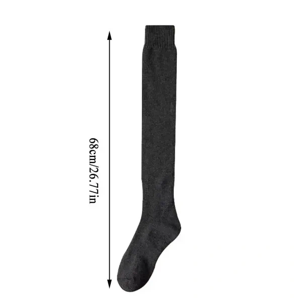 HELIMIX Wool Warm Thigh High Socks Extra Long Cotton Women Socks Thigh High Socks Extra Long Knit Leg Boot Stockings Leg Thermal Woolen for Women Winter Wear Knee Length Leg Warmers (ONLY BLACK)