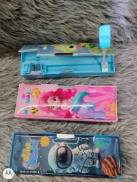 plutofit Multipurpose Magnetic Pencil Box with LED Lamp Light & 2 Side Compartment for Kids School Supplies, (Girls)