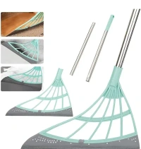 Multifunction Scraping Magic Broom Wipe Easy Squeeze Silicone Mop Indoor Kitchen Window Well Carpet Floor Bathroom Cleaning Sweeper Pet Dog Hair Angle Soft Broom Tools Outdoor Garage Push Broom