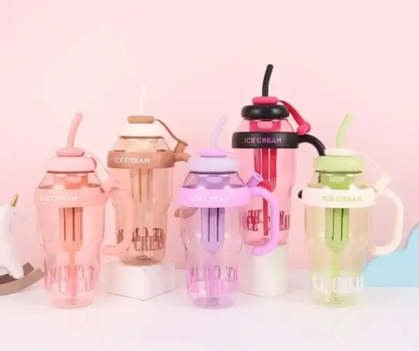Fruit Infuser Detox Ice Cream Theme Sipper Bottle, BPA-Free Stylish Water Bottle, Fruit Detox Bottle