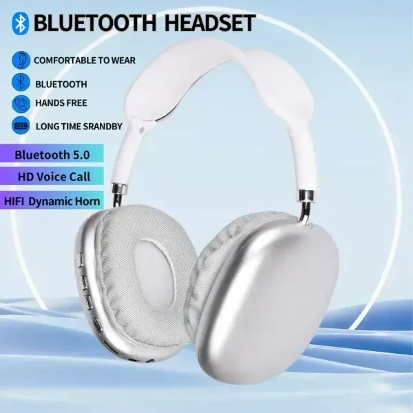 Wireless P9 Bluetooth 5.1 Headphones | Over Ear Headphones | Noise Cancelling Mic, Adjustable Design, 24 Hours Battery Life, Hi-Fi Sound, Wireless Headset for Music & Calls
