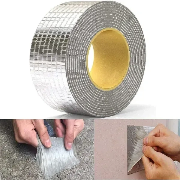 HONOLY Leakage Repair Waterproof Tape for Pipe Leakage Roof Water Leakage Solution Aluminium Foil Tape Waterproof Adhesive Tape Sealing Duct Rubber Tape for Leakage (5CM*5M (Pack Of 1))