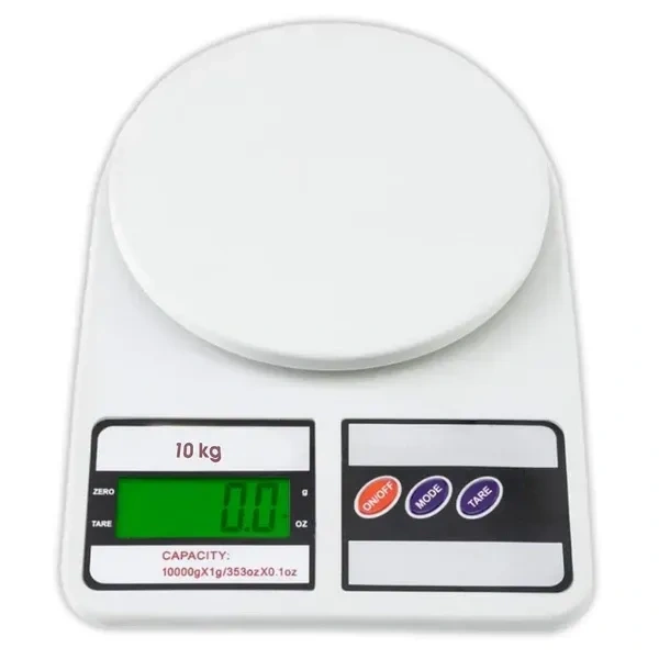 MOOZMOB Latest Version SF400 Digital Weight Measuring Machine Food Weighing Scale Weighing Machine for Food Small Meals Kitchen (Max Weight Load Upto 10 Kg, Pack of 1)