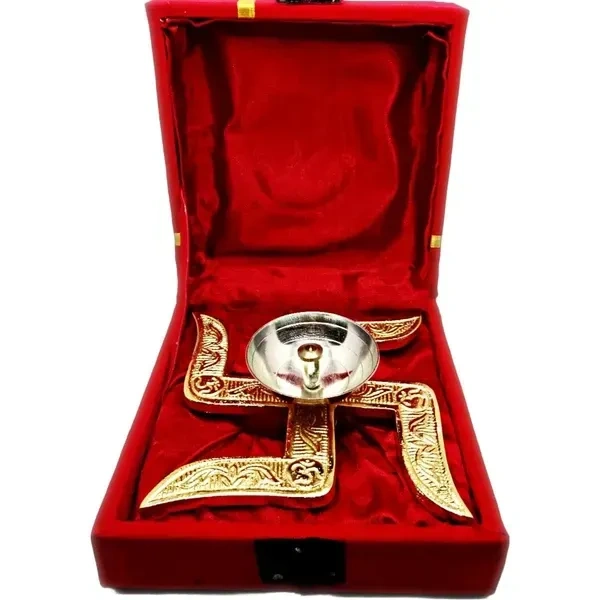 Brass Swastik Diya for Pooja | Diwali Pooja Decoration | Brass Diya for Pooja | Akhand Diya I Corporate Gifts for Diwali
