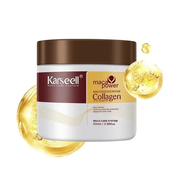 𝐊𝐚𝐫𝐬𝐞𝐞𝐥𝐥 𝐂𝐨𝐥𝐥𝐚𝐠𝐞𝐧 Keratin Hair Mask For Treatment Deep Repair Conditioning, For Dry & Damaged Hair, Argan Oil Collagen,Hair Straightening & Smoothing (PACK OF 1)