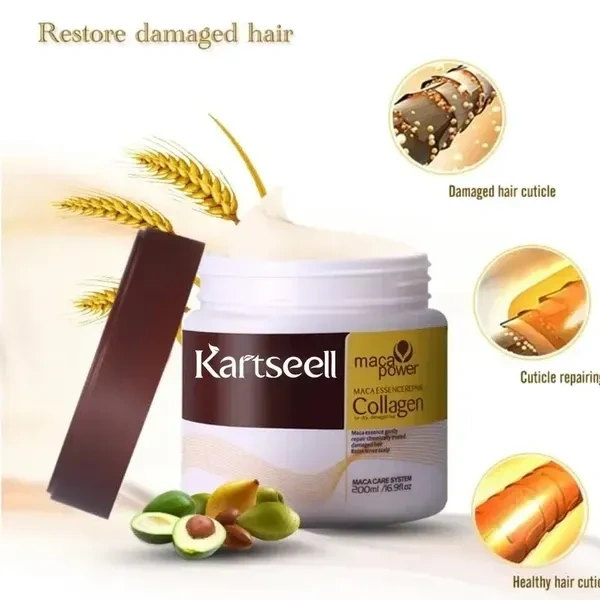𝐊𝐚𝐫𝐬𝐞𝐞𝐥𝐥 𝐂𝐨𝐥𝐥𝐚𝐠𝐞𝐧 Keratin Hair Mask For Treatment Deep Repair Conditioning, For Dry & Damaged Hair, Argan Oil Collagen,Hair Straightening & Smoothing (PACK OF 1)