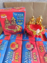 Laxmi Ganesh Water Sensor Diya Ideal for Diwali Gifts Festival Wedding Home Pooja