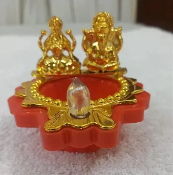 Laxmi Ganesh Water Sensor Diya Ideal for Diwali Gifts Festival Wedding Home Pooja