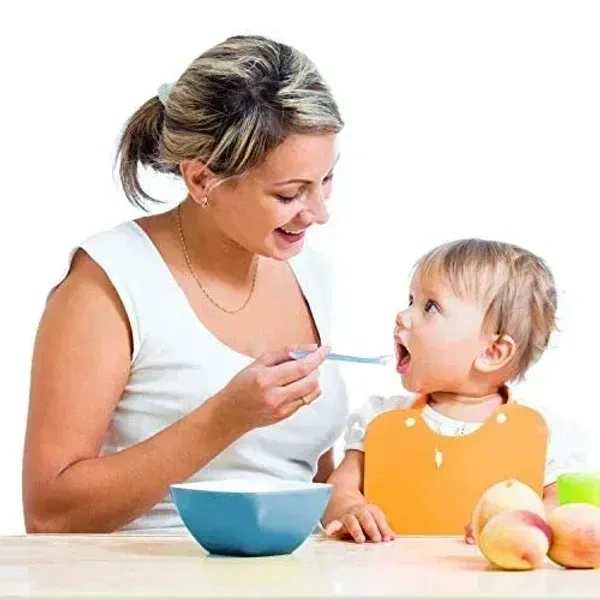 GUCHIGU Baby Feeding Spoon Set, Soft Silicone Tip Weaning Silicone for Newborn Toddlers Children and Infants Great Gift Set Gum-Friendly First Stage (2 Pcs, Pink)