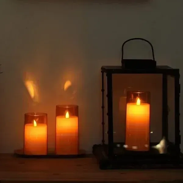 3 Pcs Flameless Led Tea Light Candle for Home Decor,Gifting,Christmas,House,Light for Balcony, Room,Wedding,Birthday Decorative Candles Valentine
