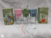 Portable Crusher Juicer With Handle & Straw, USB Rechargeable 6 Blades (420 ML)