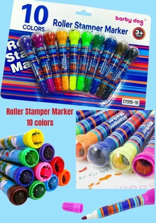 10 Roller Stamper Marker Decorative Crafts, Greeting Cards, Photo Scrapbooks