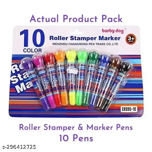 10 Roller Stamper Marker Decorative Crafts, Greeting Cards, Photo Scrapbooks