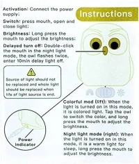 NIRVITTHAL Night Lamp for Bedroom, Touch Silicone Lamp, 7 Colour Changing Light for Kid Bedroom, USB Rechargeable, Diwali Lights for Decoration (Owl)