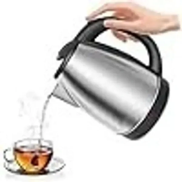 Fix It Fast Scarlett Electric Kettle 2 Litre Design for Hot Water, Tea,Coffee,Milk, Rice and Other Multi Purp Accessories Cooking Foods Kettle (Silver Black)