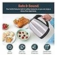 Fix It Fast Scarlett Electric Kettle 2 Litre Design for Hot Water, Tea,Coffee,Milk, Rice and Other Multi Purp Accessories Cooking Foods Kettle (Silver Black)