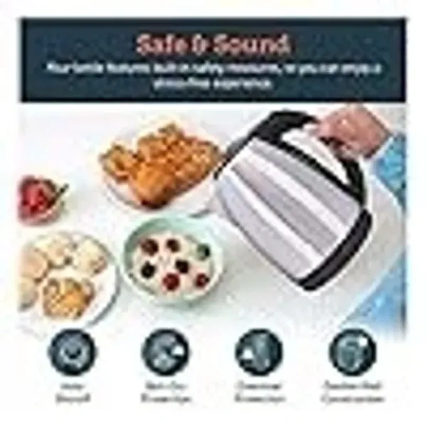 Fix It Fast Scarlett Electric Kettle 2 Litre Design for Hot Water, Tea,Coffee,Milk, Rice and Other Multi Purp Accessories Cooking Foods Kettle (Silver Black)